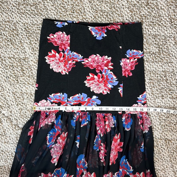 FREE PEOPLE Tube Flare Skirt or Dress Floral Elastic Sheer Size Medium - Picture 11 of 13
